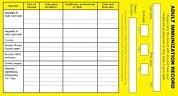 Adult Immunization Record Cards