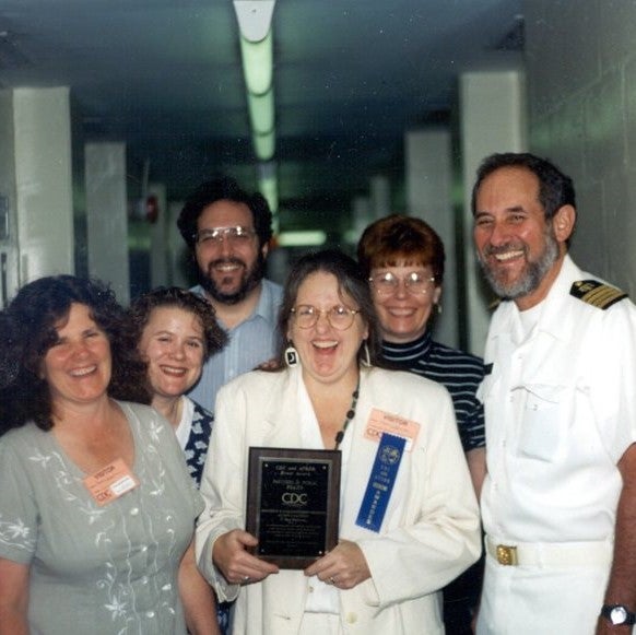 Deborah Wexler receiving an award.