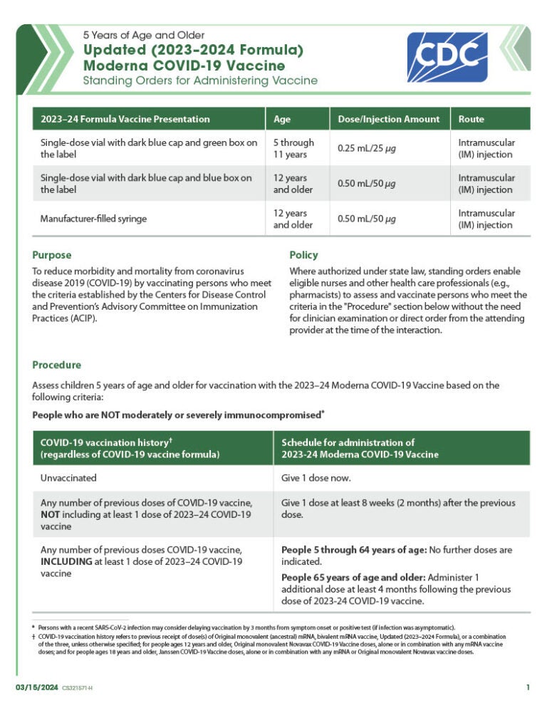 Clinical Resources: Standing Orders Templates | Immunize.org