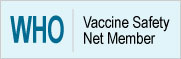 WHO Vaccine Safety Net Member badge.