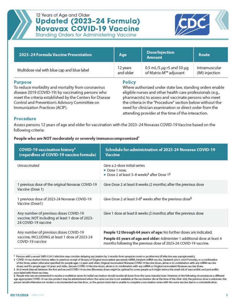 Clinical Resources: Standing Orders Templates | Immunize.org