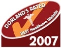 Dorland's Rated BEST Healthcare Website 2007 logo.